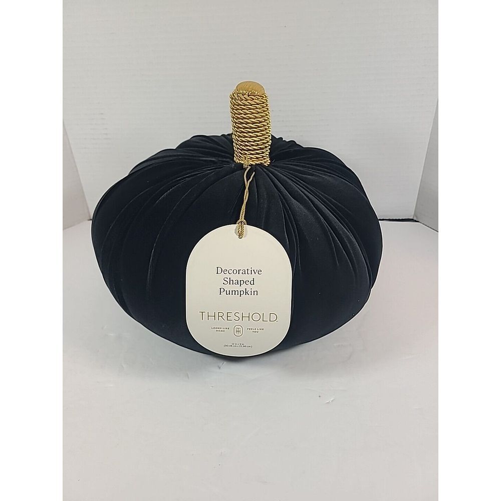 Shaped Velvet‎ Pumpkin Black - Threshold: Halloween Novelty Plush Throw Pillow